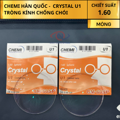 Tròng Kính Chemi - CRYSTAL U1 COATED 1.60 SP
